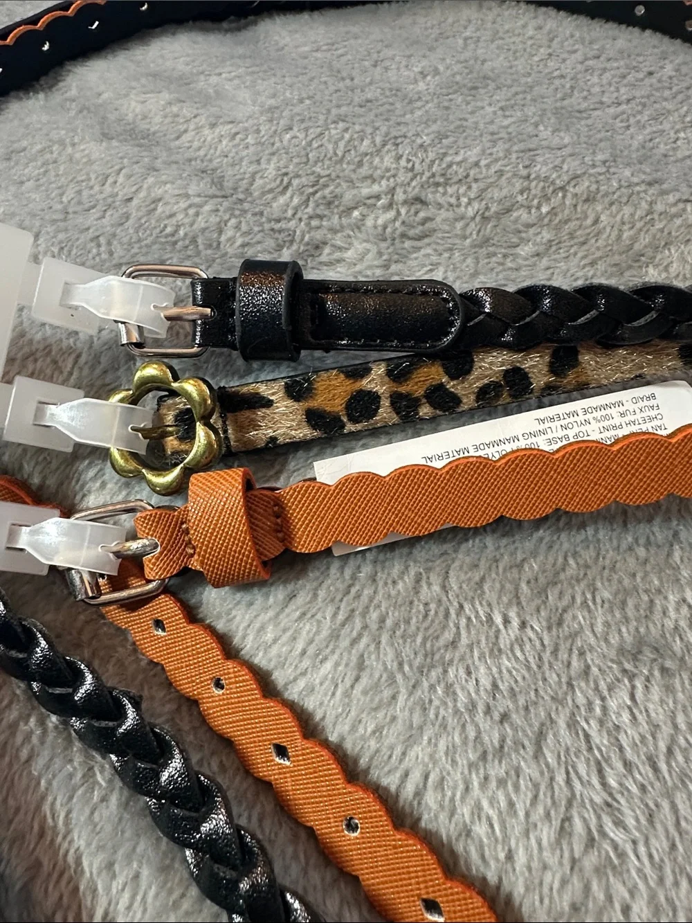 NWT Girls wonder nation Cheetah 🐆 combo 3 pack belts Sz L-XXL 12-18”